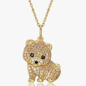 Pomeranian Diamonds Puppy Necklace